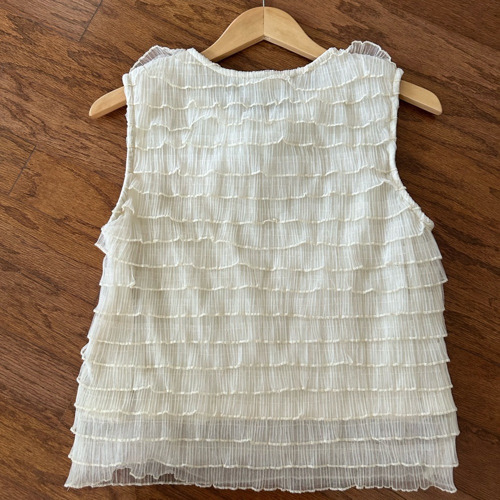 Anthropologie Bow Tier Ruffle Top - Picture 6 of 9